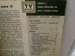 APRIL 11 1959 TV GUIDE WARD BOND OF WAGON TRAIN MARLBORO ON BACK 5