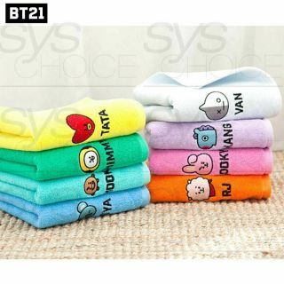 BTS BT21 Official Authentic Goods Bath Cotton Towel SET 6TYPE 40 x 80cm 3