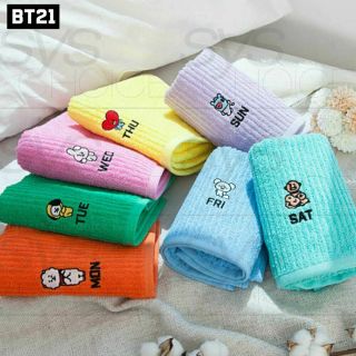 BTS BT21 Official Authentic Goods Bath Cotton Towel SET 6TYPE 40 x 80cm 5
