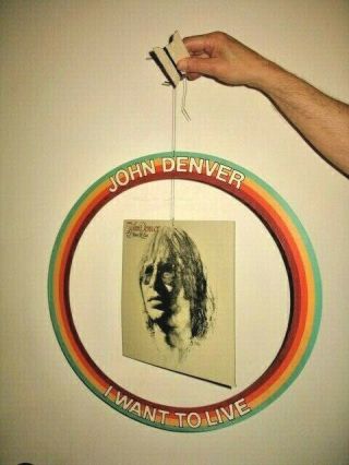 John Denver 1977 Rca Records Two - Sided Cardboard Hanging Store Display