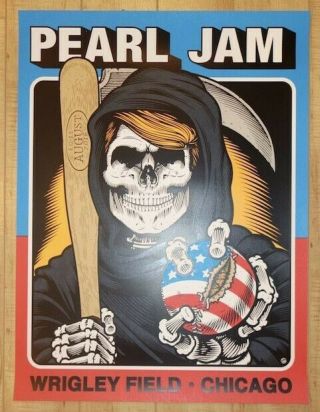 2016 Pearl Jam Chicago Wrigley Field Poster Cliver