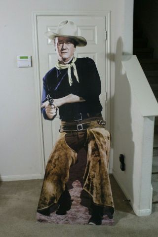 Vintage movie theater stand up life size cut out of John Wayne 