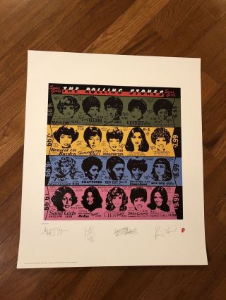 The Rolling Stones " Some Girls " Limited Edition Plate Signed Lithograph Poster