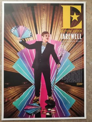 Sir Elton John 2019 Official Tour Farewell Poster 24x17 Yellow Brick Road Leg 3