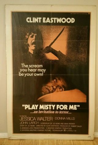 Play Misty For Me 1971 1 Sheet 27x41 Clint Eastwood