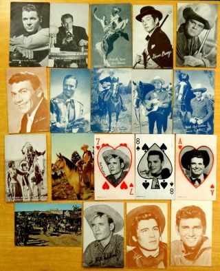 19 Exhibit Card Postcards Tv Movie Western Stars Cowboys Gene Autry Indian Chief