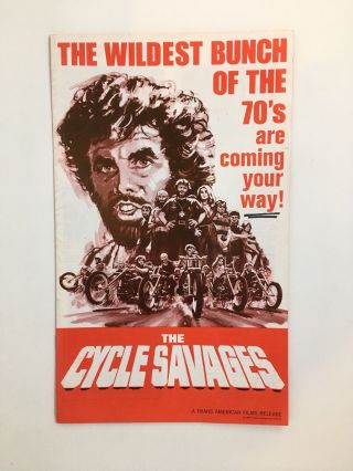 Cycle Savages Pressbook 1970 12pages 9 " X 14 " Movie Poster Art Bruce Dern 012