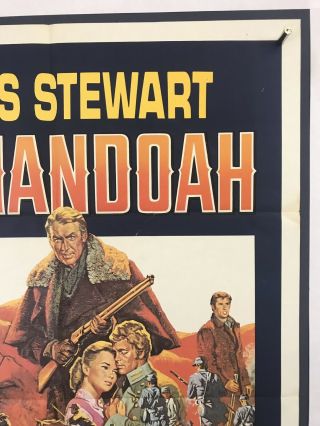 SHENANDOAH Movie Poster (Good) One Sheet 1965 Cowboy Western James Stewart 3914 3