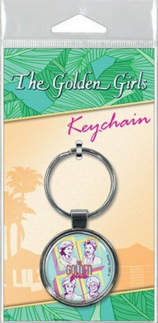 The Golden Girls Tv Series Cast Art Image Round Metal Key Chain