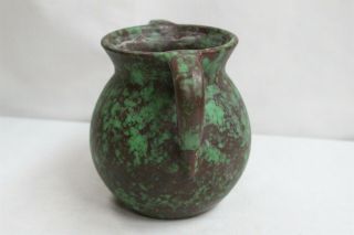Arts Crafts Weller 2 Handled Green Coppertone Art Pottery Vase 2