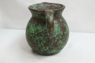 Arts Crafts Weller 2 Handled Green Coppertone Art Pottery Vase 4