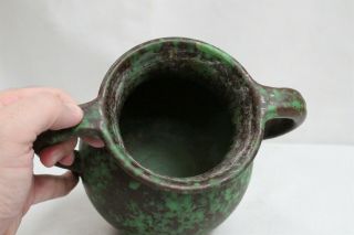 Arts Crafts Weller 2 Handled Green Coppertone Art Pottery Vase 5