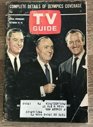 Tv Guide Oct.  10 1964 Philadelphia Edition Rogues,  Combat,  Dana Wynter Vg