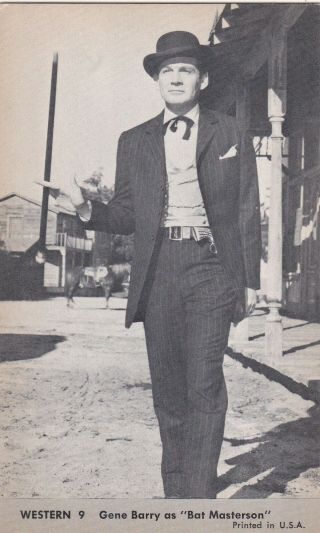Gene Barry " Bat Masterson " - Nu Card Western/cowboy Tv Star 1959 Arcade/exhibit