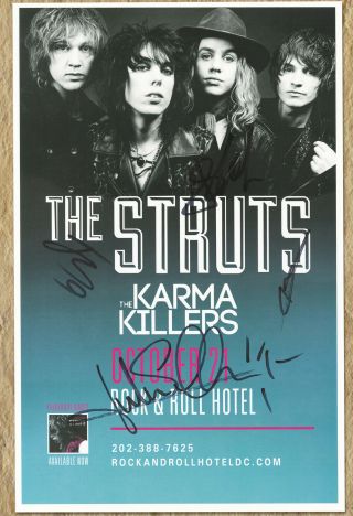 The Struts Autographed Gig Poster Luke Spiller,  Adam Slack,  Jed Elliott,  Gethin