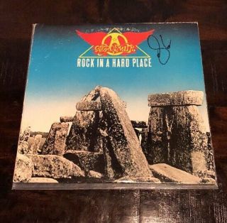 Aerosmith Signed Autographed Rock In A Hard Place Vinyl Lp Record