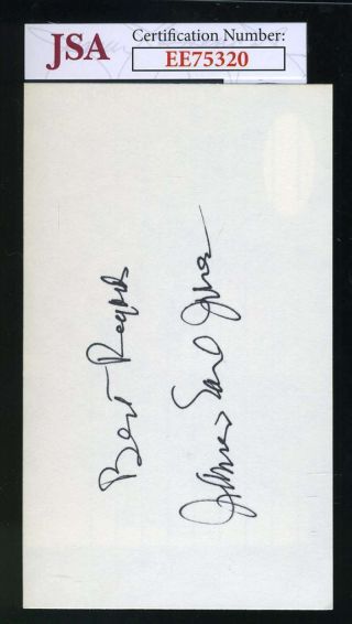 James Earl Jones Jsa Hand Signed 3x5 Index Card Authentic Autograph