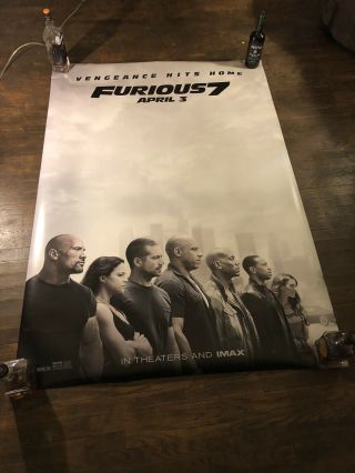 Fast And The Furious 7 Movie Poster 6ftx4ft Rare Bus Shelter