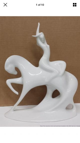 Vintage 1960s Mcm Royal Dux Nude Lady Godiva 685 Horse Porcelain Figure