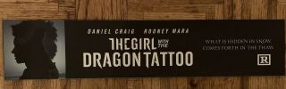 Girl With The Dragon Tattoo (2011) Mylar 5x25 Poster Rare David Fincher