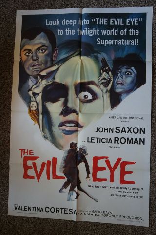 Evil Eye Mario Bava John Saxon Horror One Sheet 1964