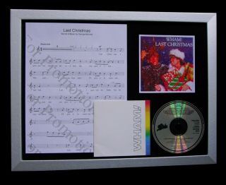George Michael,  Wham Last Christmas Quality Cd Framed Display,  Express Global Ship