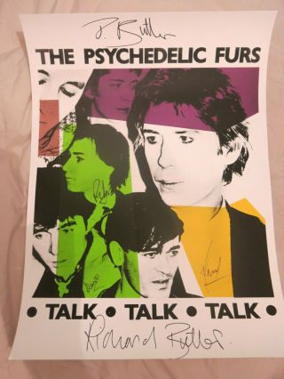 The Psychedelic Furs Signed Poster Talk Talk Talk Pretty In Pink