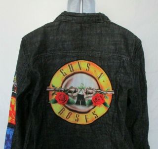 Guns N Roses Band Black Band Concert Adult Jean Jacket - Size 2xl