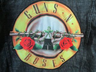 Guns N Roses Band Black Band Concert Adult Jean Jacket - Size 2XL 2