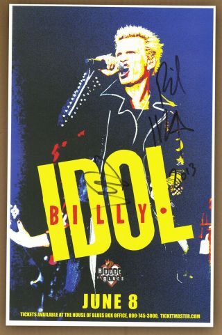 Billy Idol Autographed Gig Poster Steve Stevens Eyes Without A Face