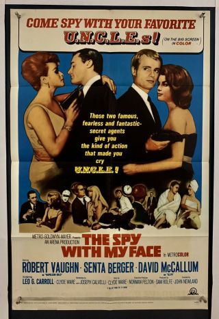 Spy With My Face Movie Poster (vg, ) One Sheet 1966 Folded Robert Vaughn 4323