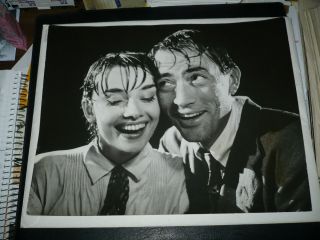 Roman Holiday,  Orig Dbl Wgt 11x14 [gregory Peck; Audrey Hepburn] Dripping,  Happy