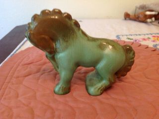Vintage Frankoma Ada Clay Green Charger Circus Pony Horse Figurine Mini