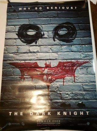 The Dark Knight Movie Poster 27x40 Double Sided U.  S.  Advance 2008