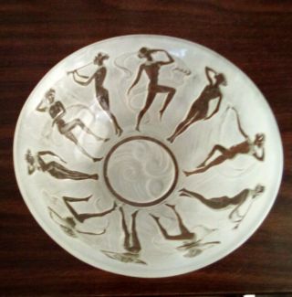 Consolidated Glass Dance Of The Nudes / Dancing Nymphs Large Serving Bowl