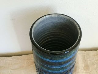 Mid Century Bitossi Rimini Blue Vase Aldo Londi Raymor Italian Pottery 4