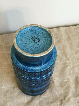 Mid Century Bitossi Rimini Blue Vase Aldo Londi Raymor Italian Pottery 5