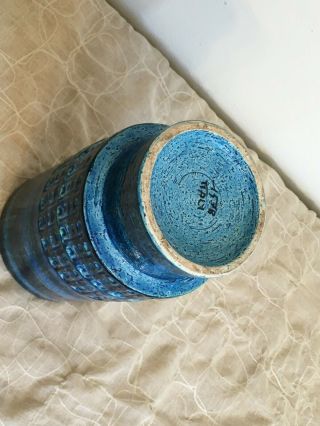 Mid Century Bitossi Rimini Blue Vase Aldo Londi Raymor Italian Pottery 6