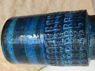 Mid Century Bitossi Rimini Blue Vase Aldo Londi Raymor Italian Pottery 7