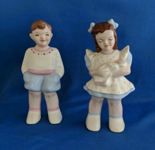Vintage Florence Ceramics Butch And Becky Girl Boy Blue Pink California Pottery