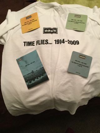 Oasis Time Flies Promo Bundle,  Tee Shirt,  Notepad And Coaster Set