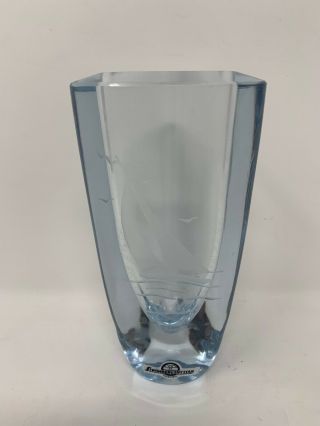 Stromberg Swedish Art Glass Crystal Mid Century Modern Vase Strombergshyttan