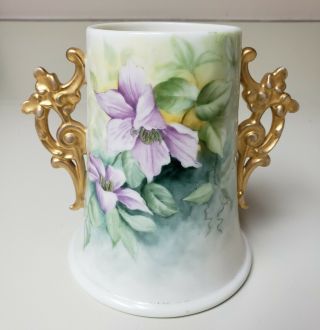 Cac Lenox Cup Tankard Ceramic Arts Company Floral American Belleek Vase