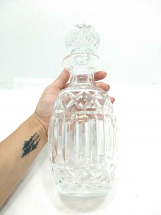 Vintage Waterford Lead Crystal 2 Pc Decanter Set W/ Seahorse Sticker