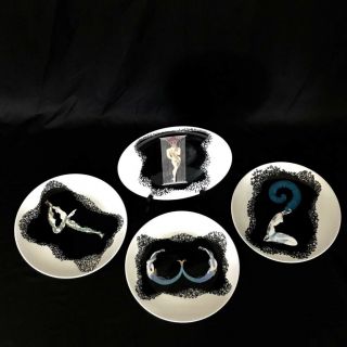 Erte : Set Of 4 Plates - 1,  2,  3,  4 / Mikasa Signed / Rio