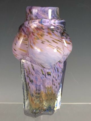 Signed Contemporary Art Glass Vase Dated ‘93 On Base