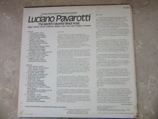 Luciano Pavarotti Hand Signed / Autographed LP Album Cover - -,  Vinyl Record 4