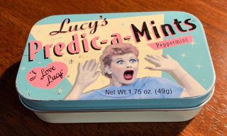 Vintage I Love Lucy Lucille Ball Collector Predic - A - Mints Empty Candy Tin