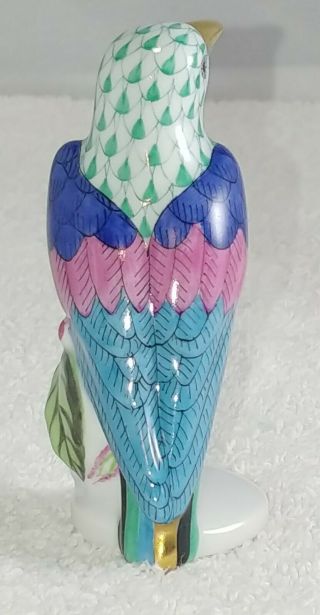 Herend Hand Painted Porcelain Green Fishnet woodpecker Figurine 5094 3