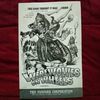 Werewolves On Wheels Pressbook With Extra Inserts Very Rare 
